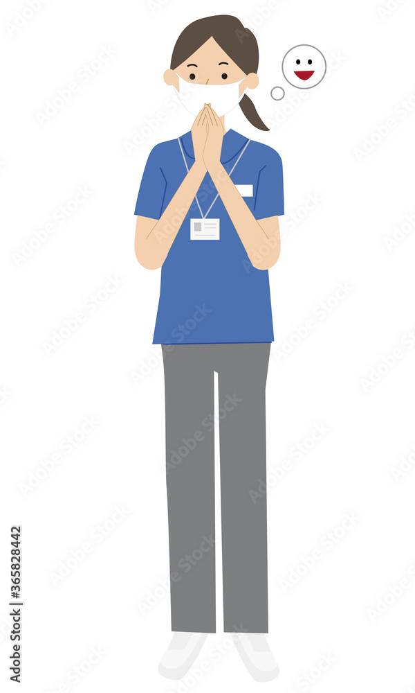 Care staff pose vector illustration Care staff pose vector illustration