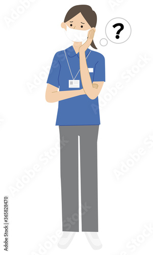 Care staff pose vector illustration © あらた