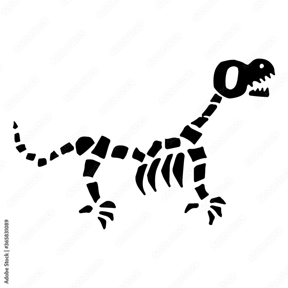 Dinosaur Animal Skeletons and Skulls Cartoon Dinosaur Animal Skeletons and Skulls Cartoon