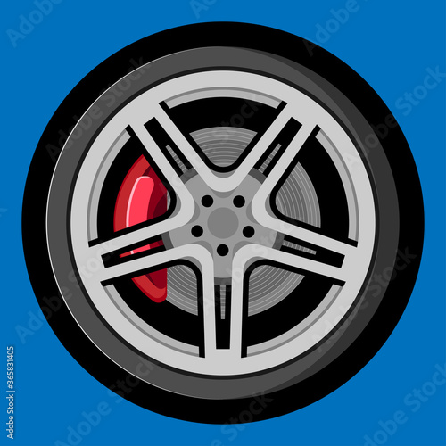 car wheel, car rim tires flat icon logo vector illustration, isolated stock vector