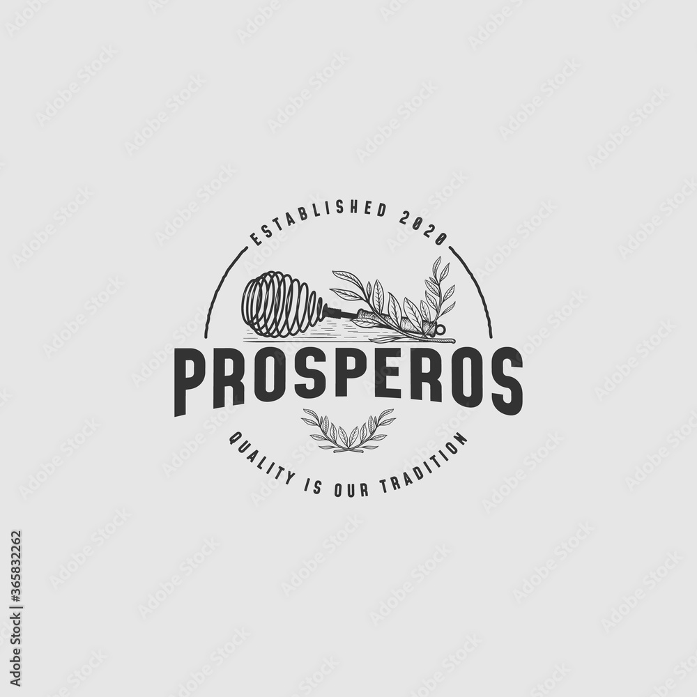 Fototapeta premium Balloon Whisk Vintage Logo Design for Bakery Shop