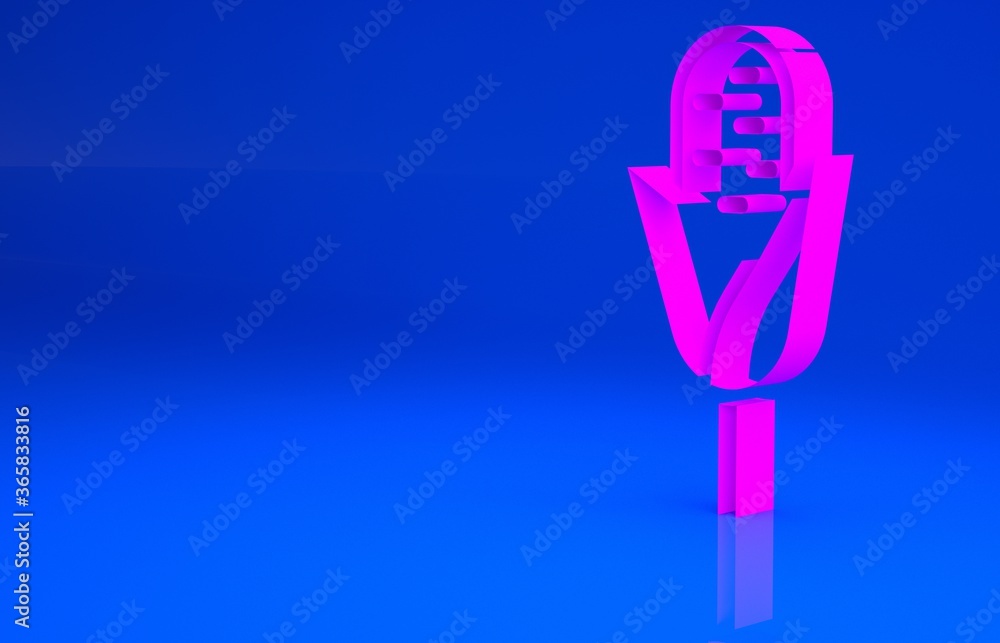 Pink Corn icon isolated on blue background. Minimalism concept. 3d illustration. 3D render.. Pink Corn icon isolated on blue background. Minimalism concept. 3d illustration. 3D render..