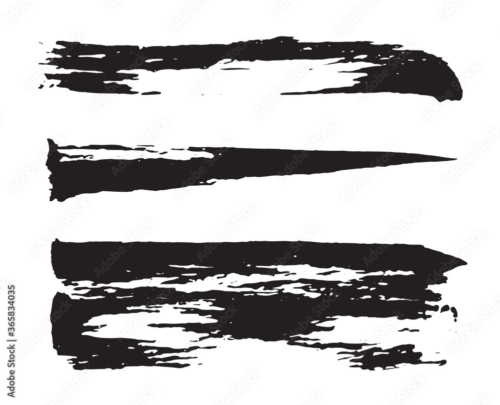 Vector black paint brush strokes. Vector black paint brush strokes.