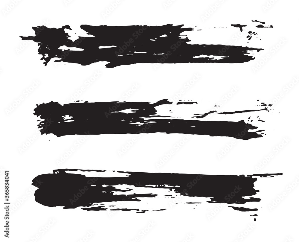 Vector black paint brush strokes. Vector black paint brush strokes.