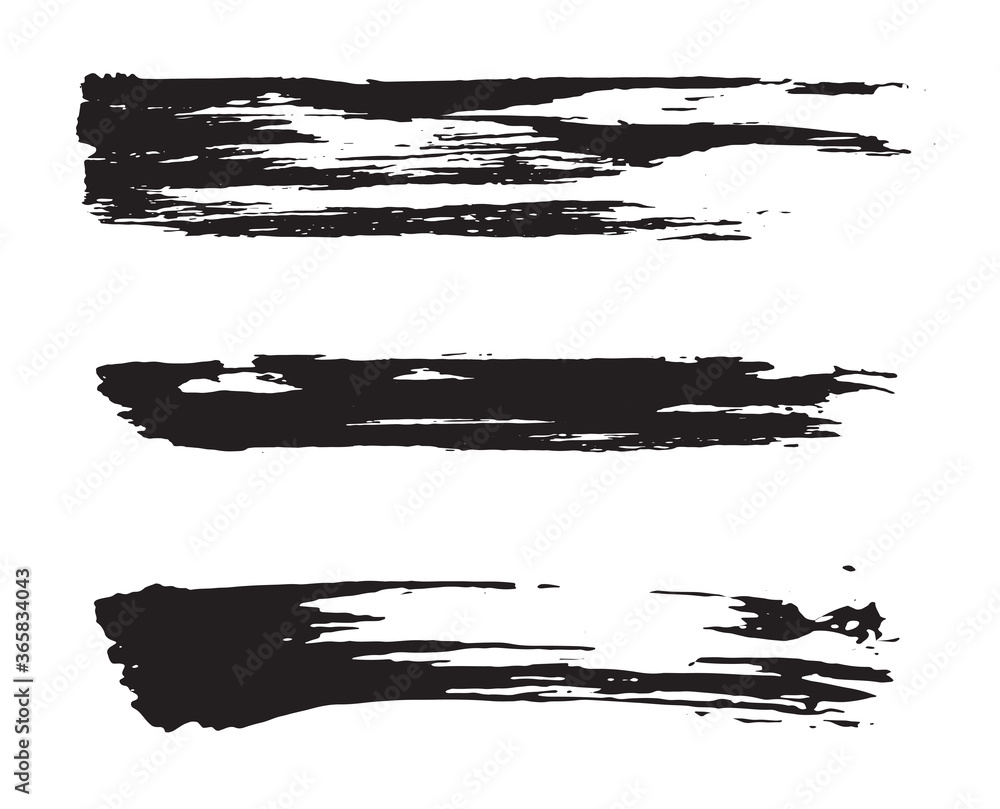 Vector black paint brush strokes. Vector black paint brush strokes.