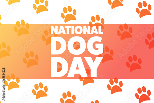 National Dog Day. August 26. Holiday concept. Template for background, banner, card, poster with text inscription. Vector EPS10 illustration.