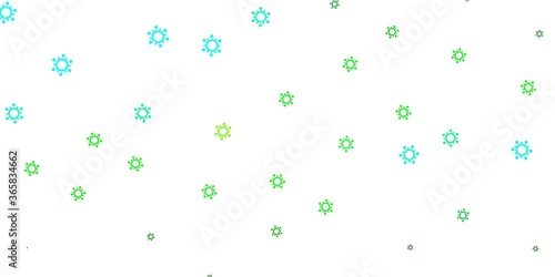 Light blue, green vector texture with disease symbols.
