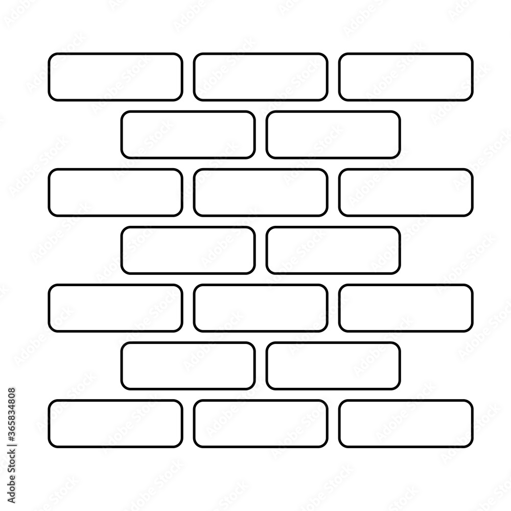 Brick wall icon in trendy design style Brick wall icon in trendy design style