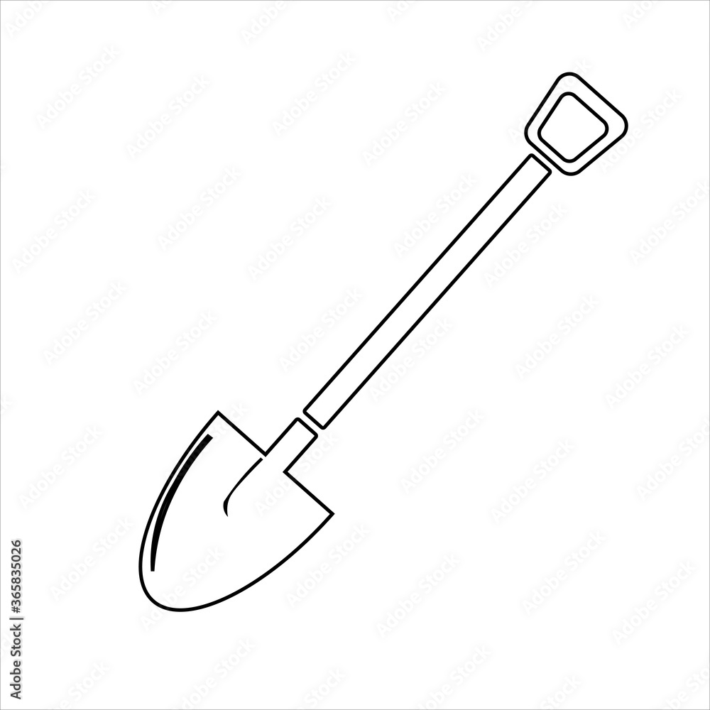 Shovel icon Vector Illustration on the white background Shovel icon Vector Illustration on the white background