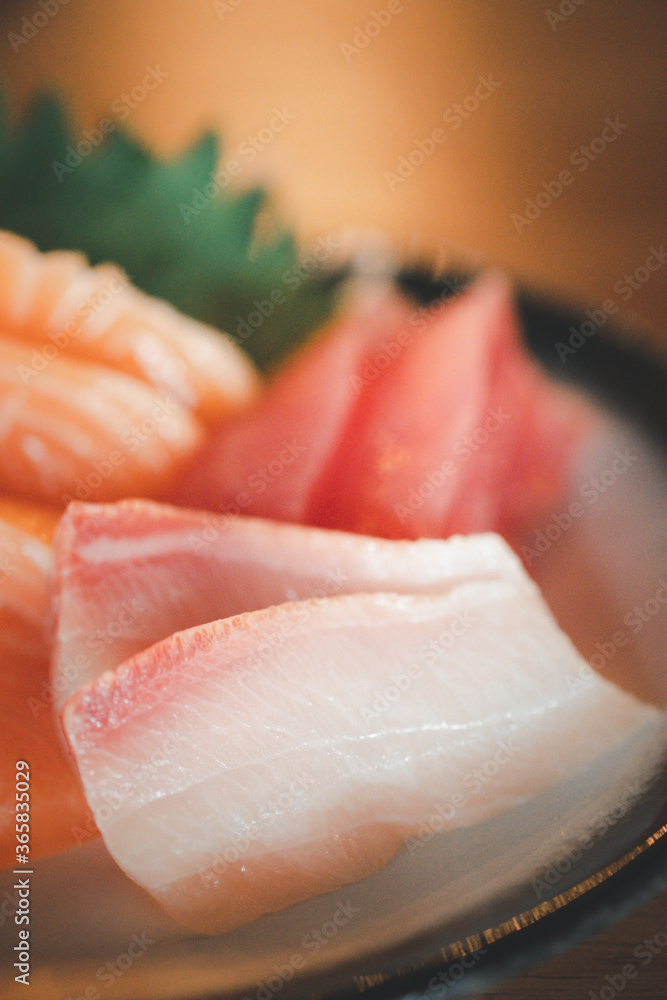 Fish sashimi colorful and yummy. Japanese food sashimi set