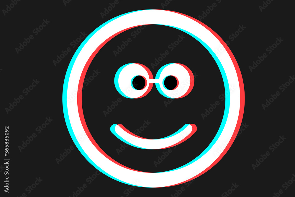 Smile icon Vector illustration in blue red and white colors Smile icon Vector illustration in blue red and white colors