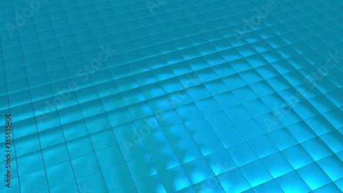 Background image with turquoise tiles in perspective view
