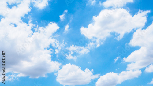 Clear Blue sky and white clouds.