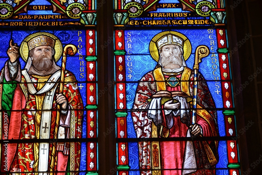 Détail d'un vitrail de la cathédrale Saint-Pierre de Vannes