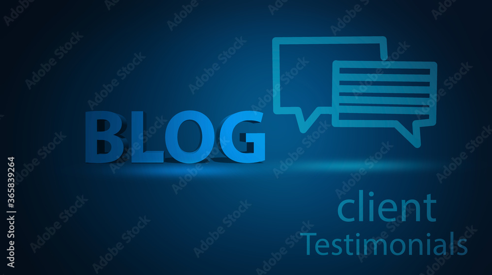 client testimonials blog 3D illustration