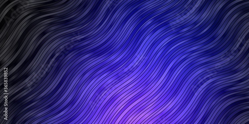 Dark BLUE vector background with bent lines. Abstract gradient illustration with wry lines. Template for your UI design.