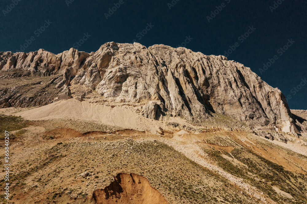 Aerial view of a path leading to an impressive mountain landscape in Turkey. Picturesque view Aerial view of a path leading to an impressive mountain landscape in Turkey. Picturesque view