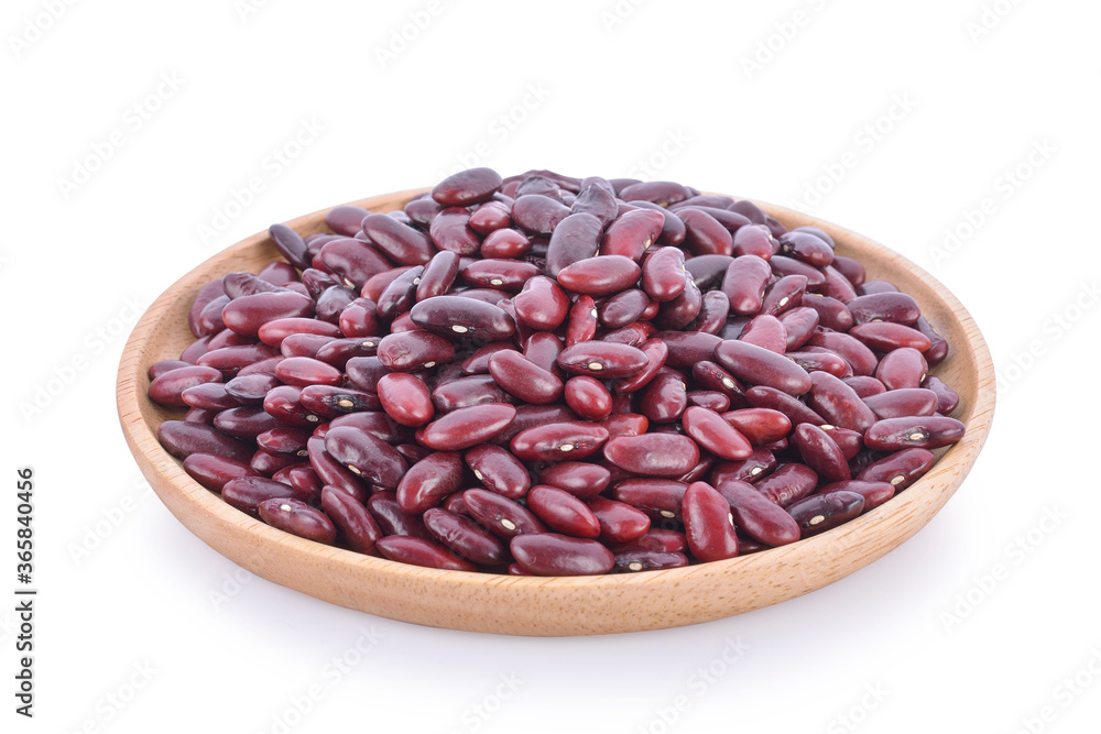 Red beans in a dish on a white background Red beans in a dish on a white background
