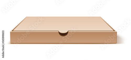 Vector realistic pizza delivery box blank mockup