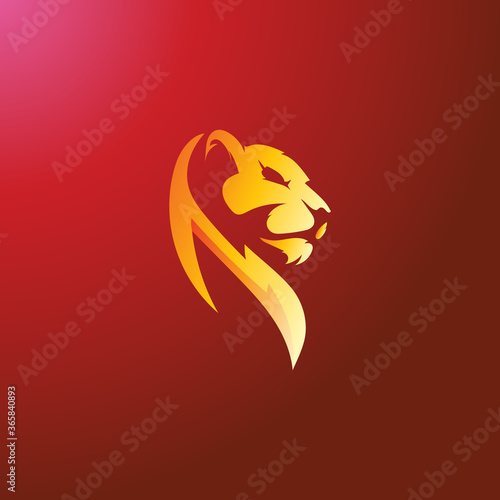 Abstract lion face vector logo template - Eps 10