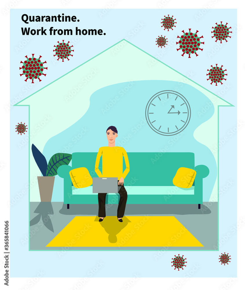 Adhere to quarantine measures. Vector. When a virus is in the air it is necessary to keep up to some discipline. We should work and stay at home. Can be used for medical materials, posters, banners.
Adhere to quarantine measures. Vector. When a virus is in the air it is necessary to keep up to some discipline. We should work and stay at home. Can be used for medical materials, posters, banners.