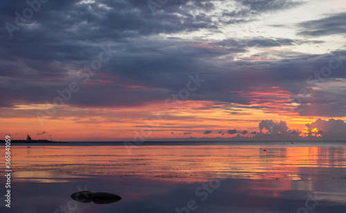 Summer morning landscape of Ladoga lake, Leningrad region, Russia photo