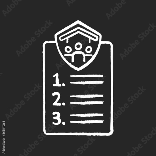 Roommates rules chalk white icon on black background. Flatmates agreement. Sharing common apartment. University campus. Students accommodation. Neighbors. Isolated vector chalkboard illustration