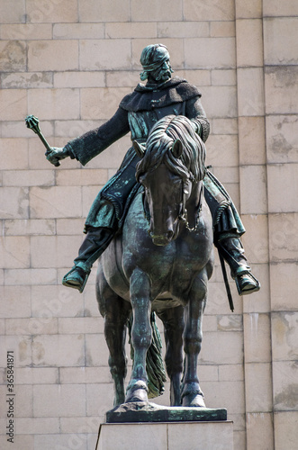 Prague, The Czech Republic: Equestrian statue of Jan Zizka, Víktov district