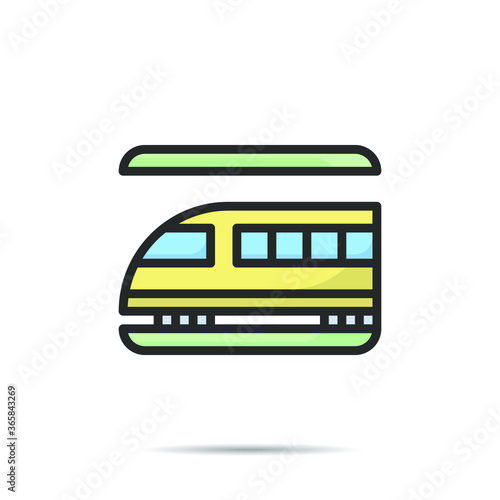 subway icon line vector illustration 
