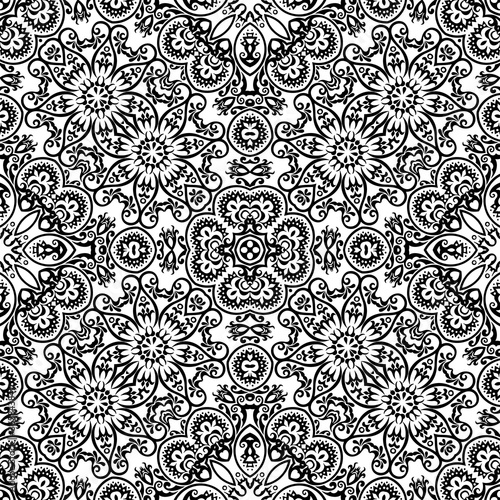 Vector ethnic hand drawn ornamental background.