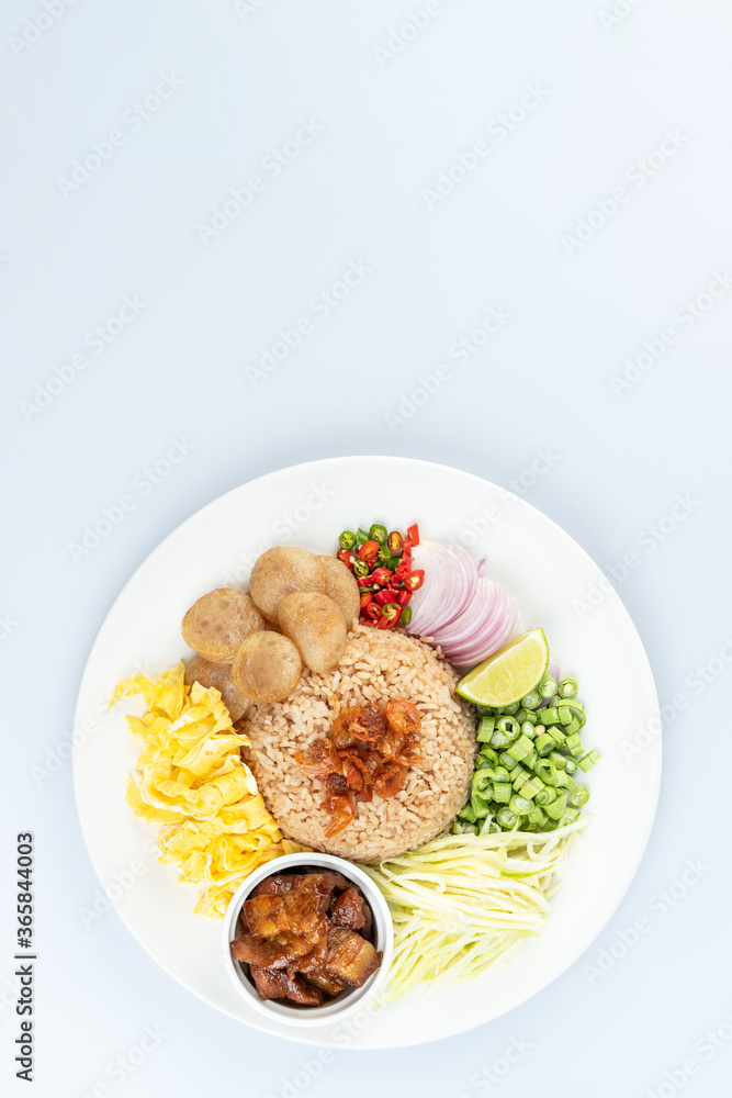 thai fried rice with shrimp paste, khao kluk kapi thai fried rice with shrimp paste, khao kluk kapi
