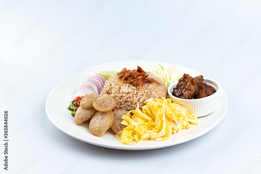 thai fried rice with shrimp paste, khao kluk kapi thai fried rice with shrimp paste, khao kluk kapi
