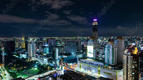 Wallpaper Mural Time laps of Bangkok night city scape . Torontodigital.ca