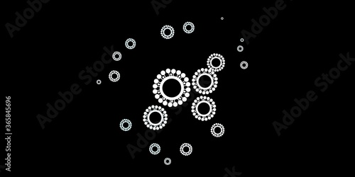 Dark pink, blue vector texture with disease symbols.