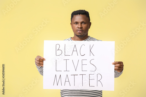 Sad African-American man wi...