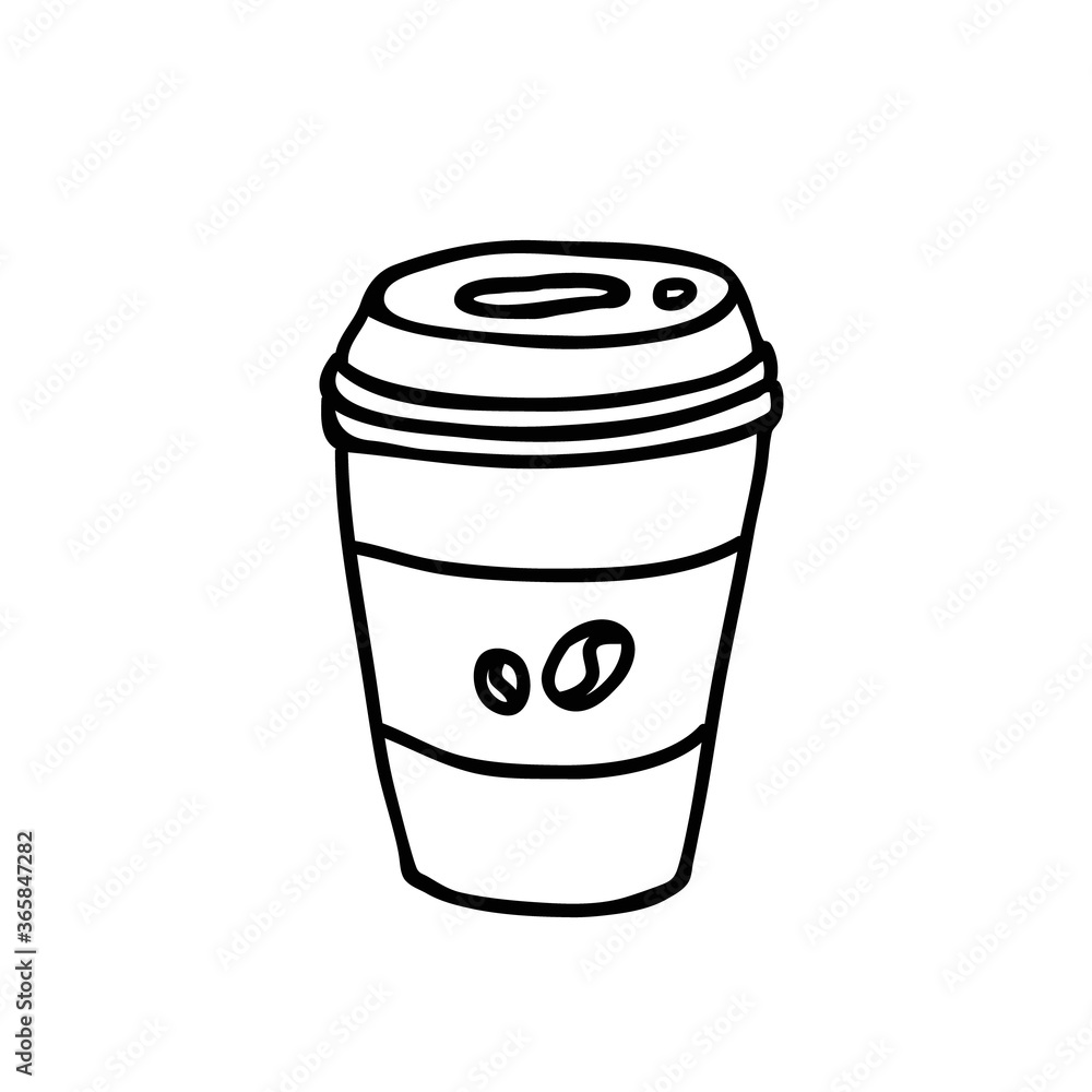 Paper coffee cup vector illustration. To go drink icon. Paper coffee cup vector illustration. To go drink icon.