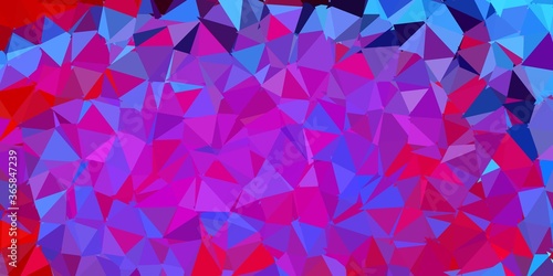 Light blue, red vector polygonal background.
