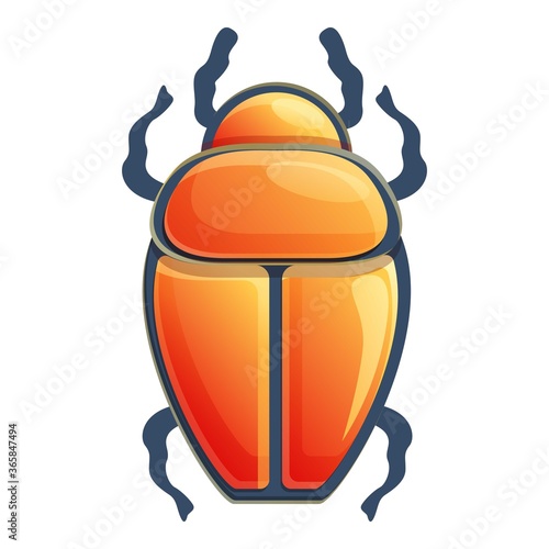 Scarab beetle icon. Cartoon of scarab beetle vector icon for web design isolated on white background