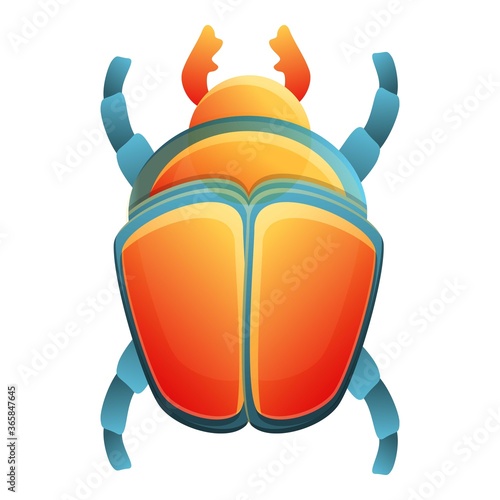 Pharaoh scarab beetle icon. Cartoon of pharaoh scarab beetle vector icon for web design isolated on white background