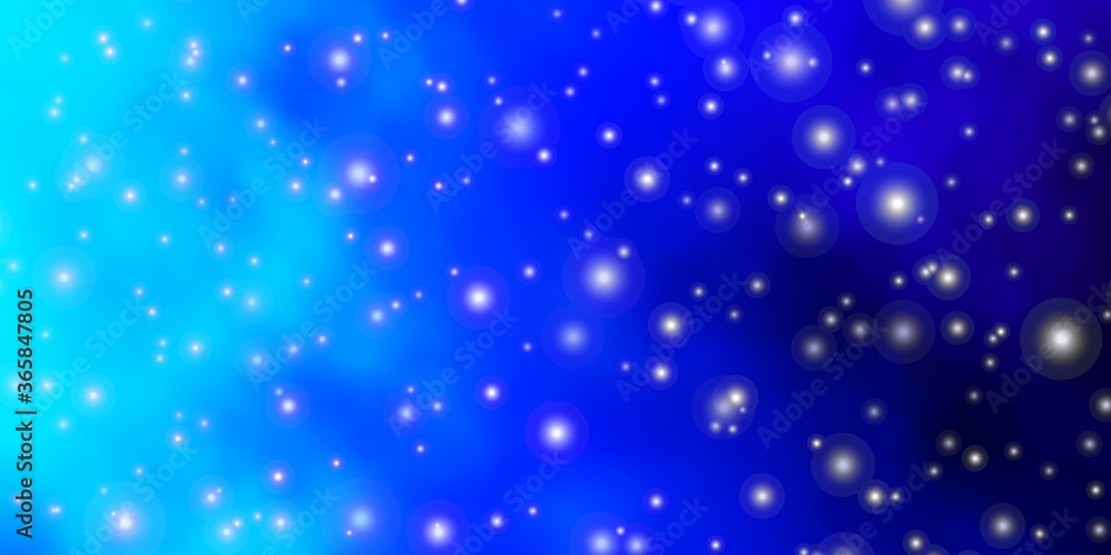 Fototapeta premium Dark BLUE vector background with colorful stars. Modern geometric abstract illustration with stars. Best design for your ad, poster, banner.