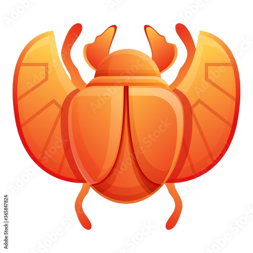 Sun scarab beetle icon. Cartoon of sun scarab beetle vector icon for web design isolated on white background