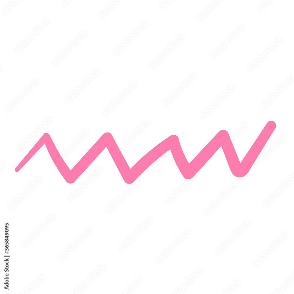 Pink zigzag shape. Hand drawn modern design for card, print on clothes. Doodle stock illusration Pink zigzag shape. Hand drawn modern design for card, print on clothes. Doodle stock illusration