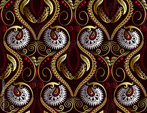 Modern volumetric floral ornamental background