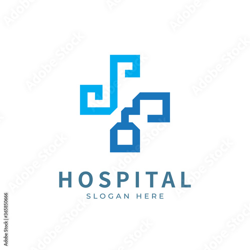 Health logo with initial letter SQ, Q S, S Q logo designs concept. Medical health-care logo designs template.