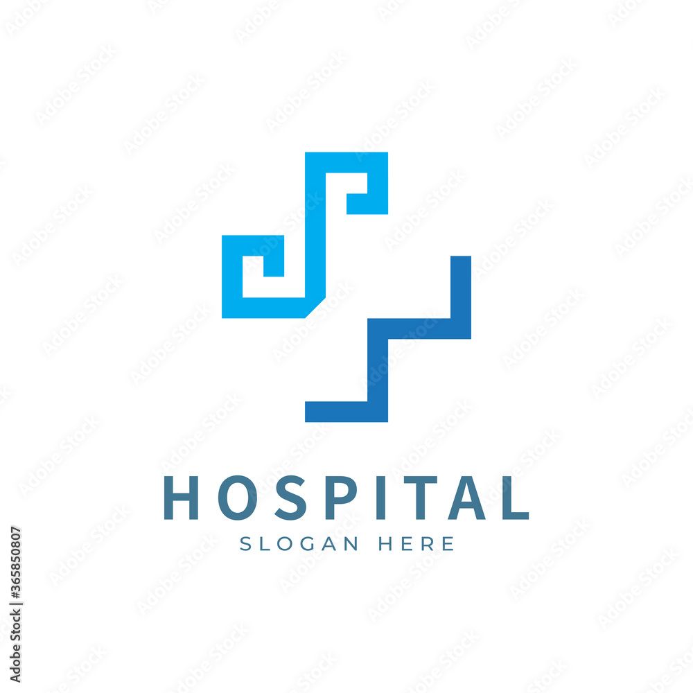 Health logo with initial letter SM, MS, S M logo designs concept. Medical health-care logo designs template.