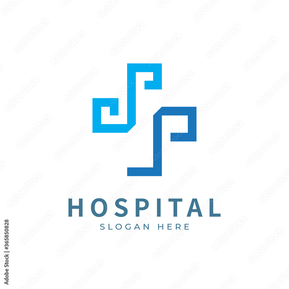 Health logo with initial letter S L, LS, S L logo designs concept. Medical health-care logo designs template.