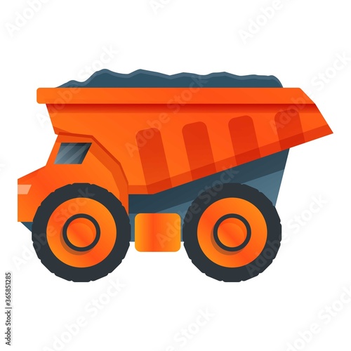 Dump truck icon. Cartoon of dump truck vector icon for web design isolated on white background