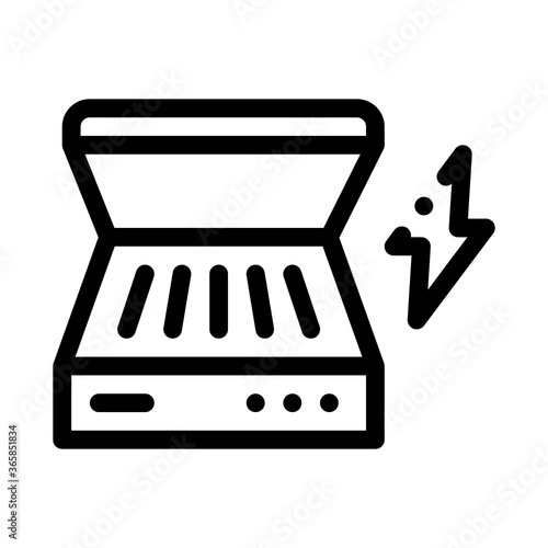 electrical bbq icon vector. electrical bbq sign. isolated contour symbol illustration