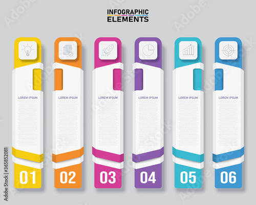 Colorful Design clean number 6 options banners template,graphic or website layout.