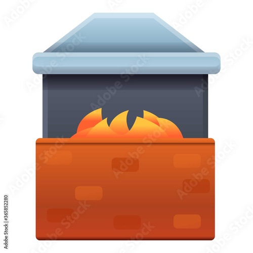 Blacksmith oven icon. Cartoon of blacksmith oven vector icon for web design isolated on white background